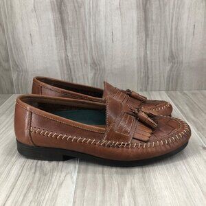 Giorgio Brutini Loafers Mens 7M Aruba Brown Leather Slip On Tassel Shoes